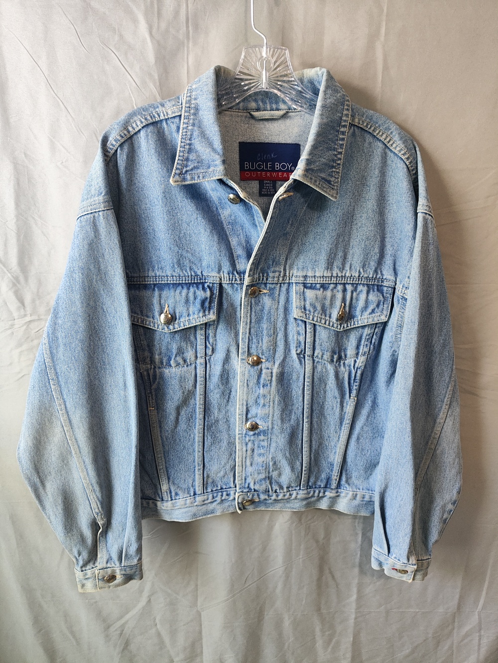 Vintage Bugle Boy Jacket Mens Small Denim Hand Painted Freddy Krueger 90s